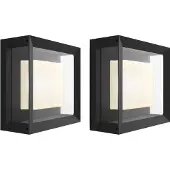 Philips Hue Econic muurlamp White and Color Zwart modern duo pack