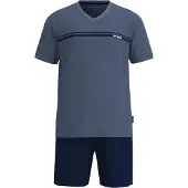 Tom Tailor Pyjama kort nachtblauw / saffier / wit