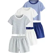 Next Nachtkledij blauw / donkerblauw / grijs gemêleerd / wit