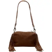 Chabo Bags Schoudertasje Small Suede Stormy Fringes Cacao