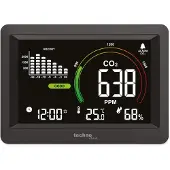 Techno Line CO2-meter - WL 1028 - 161x115x25mm - zwart - luchtkwaliteitsmeter - TL-WL1028