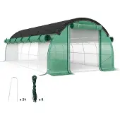 Outsunny -Kunststoff, Stahl-Grün-600L x 300B x 198H cm-Folientunnel