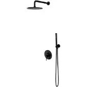 Omnires Y - Doucheset met inbouwkraan, met inbouwdeel, diameter 25 cm, zwart SYSY18BL