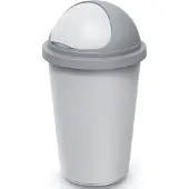 Monzana Afvalbak Zilver/Grijs plastic 50L