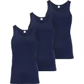 Ladeheid 3 pack Heren Singlet-Onderhemd Heren – Katoen – Blauw – 3XL – LA-LA40-258-US
