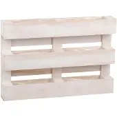 UNUS Wandplantenbak pallet hout 3 rijen 6 bakken 60 cm wit