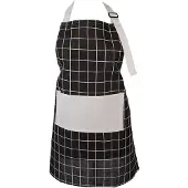 Clayre & Eef Keukenschort 69x68 cm Zwart Polyester