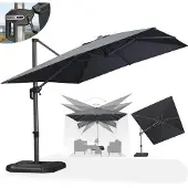 PURPLE LEAF Rechthoek Parasol – Kantelbare Hangende Tuinparasol – Aluminium Frame – Dubbele Asrotatie – UV50+