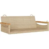 vidaXL Schommelbank 109x62x40 cm poly rattan beige