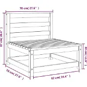 vidaXL Tuinbank zonder armleuningen 2 st 70x70x67 cm grenenhout