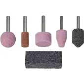 Wolfcraft Schuurstenen Set - - 6 stuks - Ø 6 mm - Aluminiumoxide - Inclusief slijpen