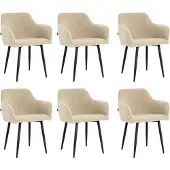 Mevsim Store Diamond Eetkamerstoel - Beige - Set van 6 - Boucle