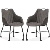 MX Sofa Eetkamerstoel Metric - Antraciet (set van 2 stoelen)