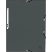 Exacompta 3-klepsmap elastiek 55313E Grijs Gewafeld karton 50 Stuks