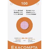 Exacompta 10x etui 100 steekkaarten bristol geruit 5x5 geperforeerd 100x150mm - Geassorteerd - 13652E
