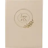 Exacompta gastenboek Ringflower Latte 220x270 mm, 100 pagina's Clairefontaine, goudkleurig, transparante doos, bruiloft