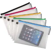 Exacompta 10x Transparante tassen in zachte plastic met ritssluiting - Geassorteerd - 34150E