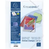 Exacompta 25x Elastomap 3 kleppen polypropyleen Ondoorschijnend Krea Cover - A4 - Wit - 55992E