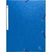 Exacompta 50x Scotten Elastomap + 3 kleppen in gewafeld glanskarton 425g/m2 - A4 - Blauw - 55752E