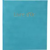 Exacompta gastenboek Skandi turquoise 21x19 cm, fluwelen kaft, 140 pagina's Clairefontaine, gouden rand, doos