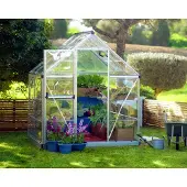 Palram - Canopia Tuinkas Harmony 6x4 - Polycarbonaat - Zilver - 185x126x208cm