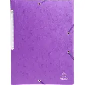 Exacompta 25x Scotten Elastomap + 3 kleppen in gewafeld glanskarton 600g/m2 - A4 - Purper - 55957E