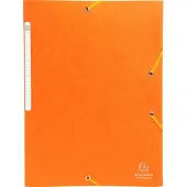 Exacompta 50x Scotten Elastomap + 3 kleppen in gewafeld glanskarton 425g/m2 - A4 - Oranje - 55758E