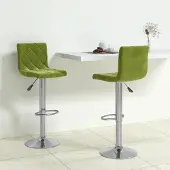 Prolenta Maison Exclusive - 2 barkrukken, lichtgroen, fluweel