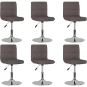 Syfax Eetkamerstoelen draaibaar 6 st stof taupe