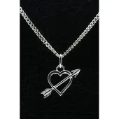 MOOYE ® - Collectie Zilveren Hart met pijl ketting hanger - groot