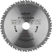 Wolfcraft - Cirkelzaagblad 210x30mm - 30 Tanden - voor cirkelzaag - HM, serie bruin - 6737000