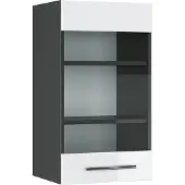 Vicco Fame-Line Glazen keukenkast – 40 cm Wit Hoogglans