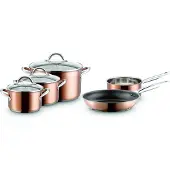 MÄSER Kookpan set, inclusief pan met glazen deksel, roestvrijstalen kookgerei, Asterion, 8-delig
