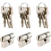 Wovar Cilinderslot SKG** 30 | 30 mm Gelijksluitend | Per Set 3 Stuks | Cilindersloten