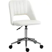 Vinsetto Kantoorstoel draaistoel schelpvorm verstelbaar fluweelzacht polyester beige