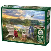 Cobble Hill legpuzzel Lakeshore 1000 stukjes - Random Cut puzzel.