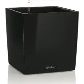 Lechuza CUBE Premium 50 - Plantenbak - met uitneembare binnenbak - met bewateringssysteem - ALL-IN-ONE set met LECHUZA-PON - zwart hoogglans