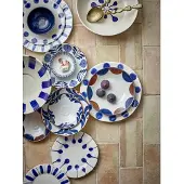 Bloomingville Linora borden blauw Ø28cm set van 3 stuks