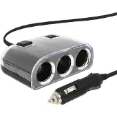 Avizar , universele autolader (3x sigarettenaansteker + 1x USB-aansluiting), zwart