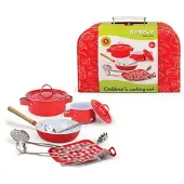 Simply For Kids metalen kookset in koffer rood 11-delig