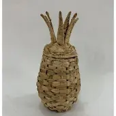 CosyDecor Ananas Mand Riet/rotan 35cm Bruin bruin Rotan Decoratief beeld of