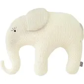 Sevira Kids Groot knuffeldiertje van katoenen pluche, in de vorm van een olifant - 38 x 44 cm - natuurlijke beige kleur | van