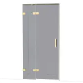 Maxaro Diamond Douchedeur | 100 cm Glanzend lichtgoud Rookglas Draaideur