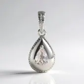 Cavill - 925 Sterling Zilveren Hanger met 0,34 ct Ouro Preto Pink Topaz - Peervormige Braziliaanse Edelsteen - Luxe Vrouwelijke Sieraden 23x9 mm