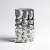 Cavill - 925 Sterling Zilver Geplatineerde Hanger - MONOSONO Collectie - Organisch Kiezelpatroon - Modern Minimalistisch - 21x11 mm