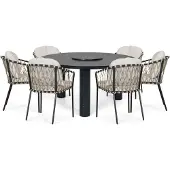 Lifestyle Garden Furniture Lifestyle Morano/Arancia 150 cm dining tuinset 7-delig