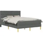 vidaXL Bedframe met matras Donkergrijs 160 x 200 cm Stof