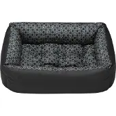 SuperKissen24. Hondenmand Bank LOUIS BLACK 70x55cm - Waterdicht & Krasbestendig