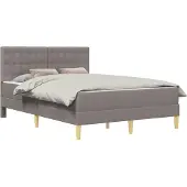 vidaXL Bedframe met matras met hoofdeinde Taupe 120 x 200 cm Stof