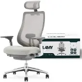 COLAMY Atlas Bureaustoel – Ergonomische Bureaustoel met 4D-armleuningen – voor-achter verstelbare zitting – Lichtgrijs